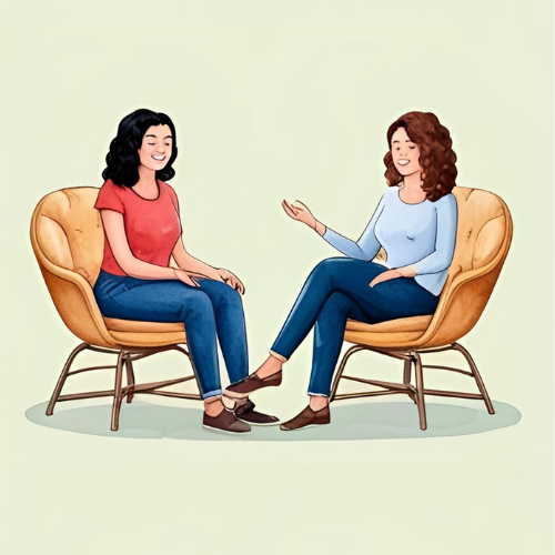 Zwei Frauen im Coaching-Gespräch – empathisch, auf Augenhöhe, in Ruhe